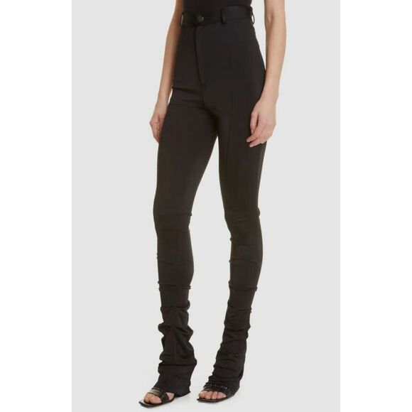 ET OCHS Womens Black Zippered Pocketed Ruched Center Seam Skinny Pants 0 - Picture 3 of 3